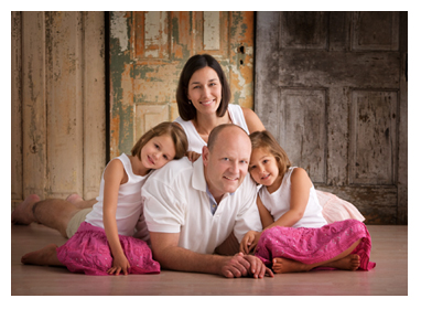 Family posing for a photo